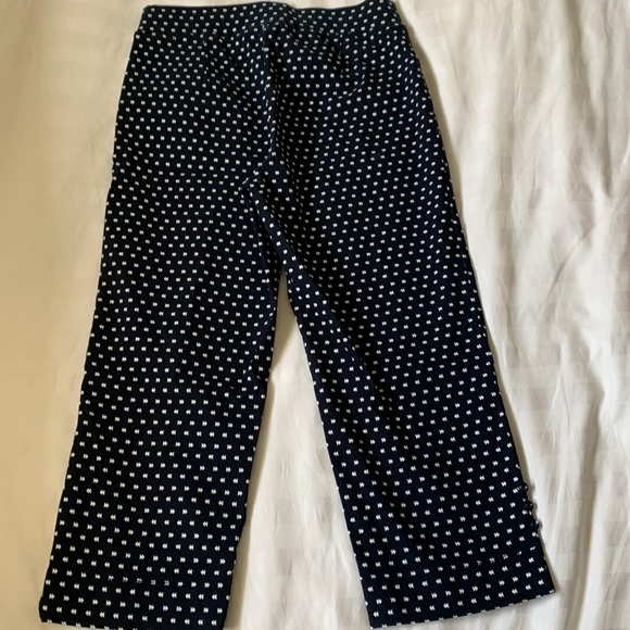 Navy/white pull on stretch cropped pants EUC - Picture 3 of 5